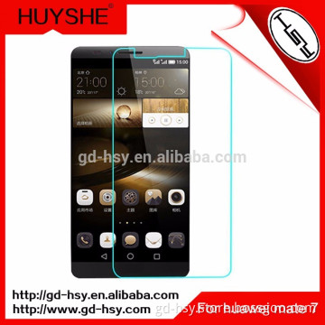 HUYSHE wholesale price for Huawei Mate 7 damage resistant 9h hardness tempered glass screen protector